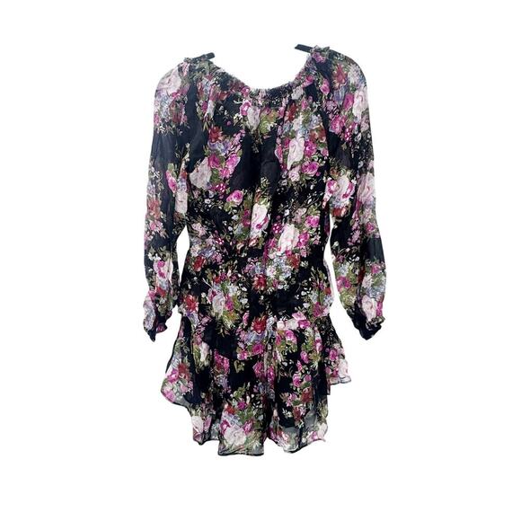 LoveShackFancy Popover Dress V Neck Floral Dress Midnight Muse Size S NWT - Picture 6 of 12